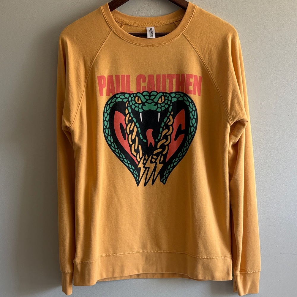 Paul Cauthen Snake Graphic Sweatshirt Medium Mustard Western Country Band Tee